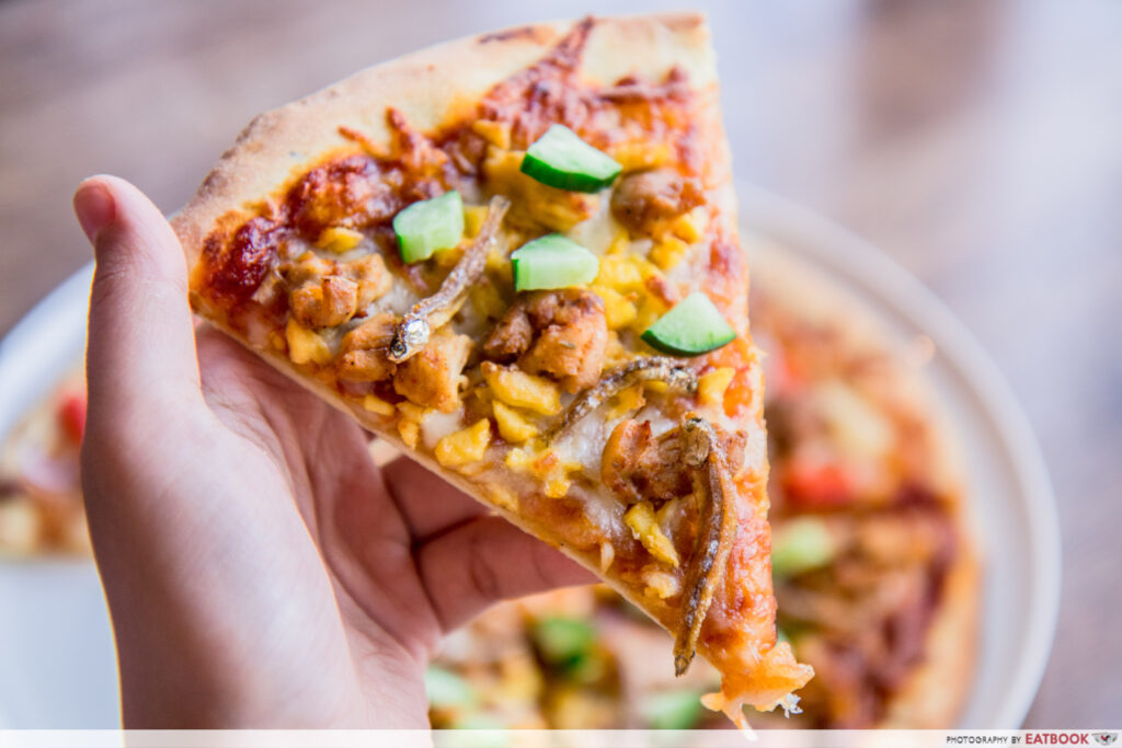 DEPIZZA- close up nasi lemak pizza