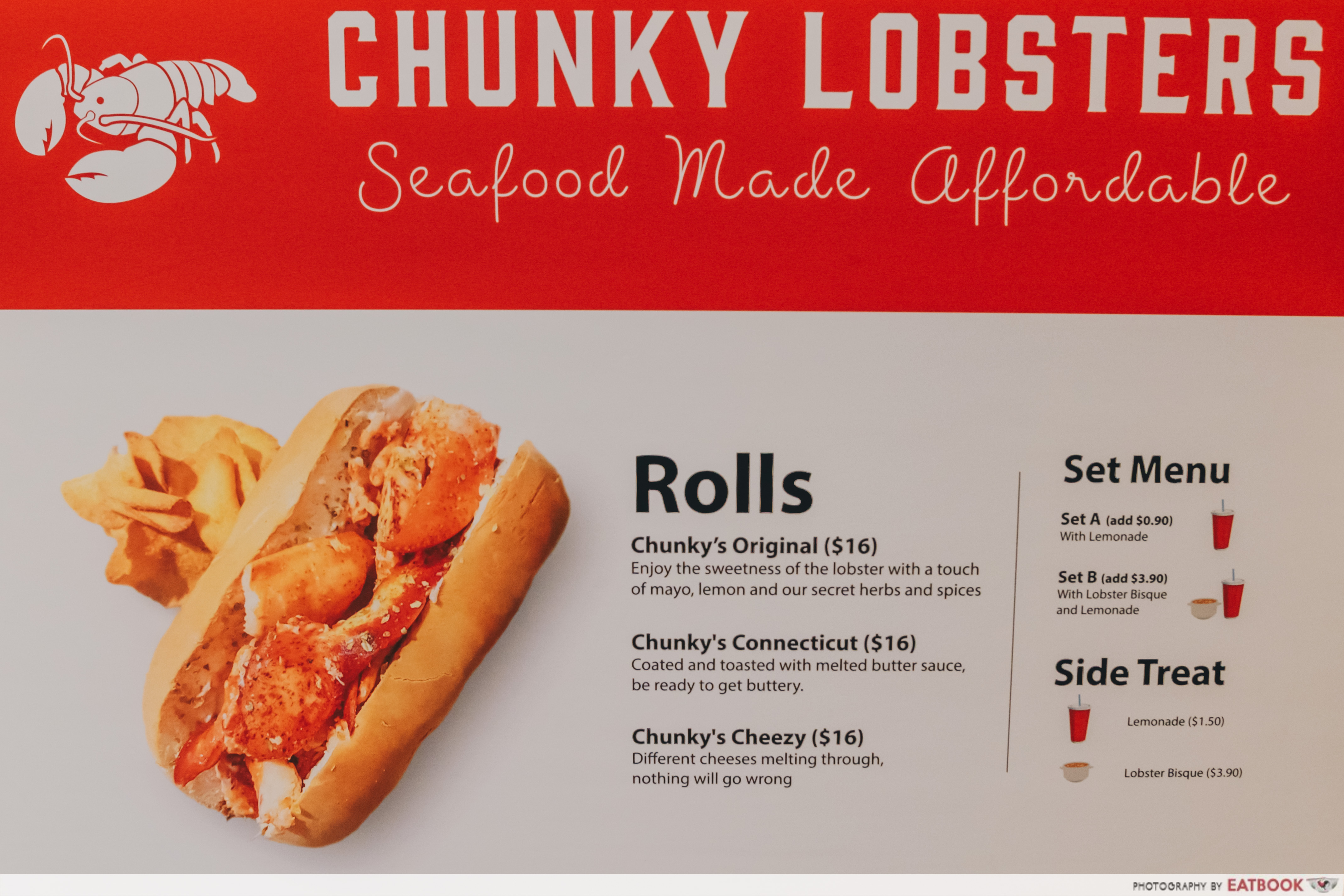 Chunky Lobsters - menu