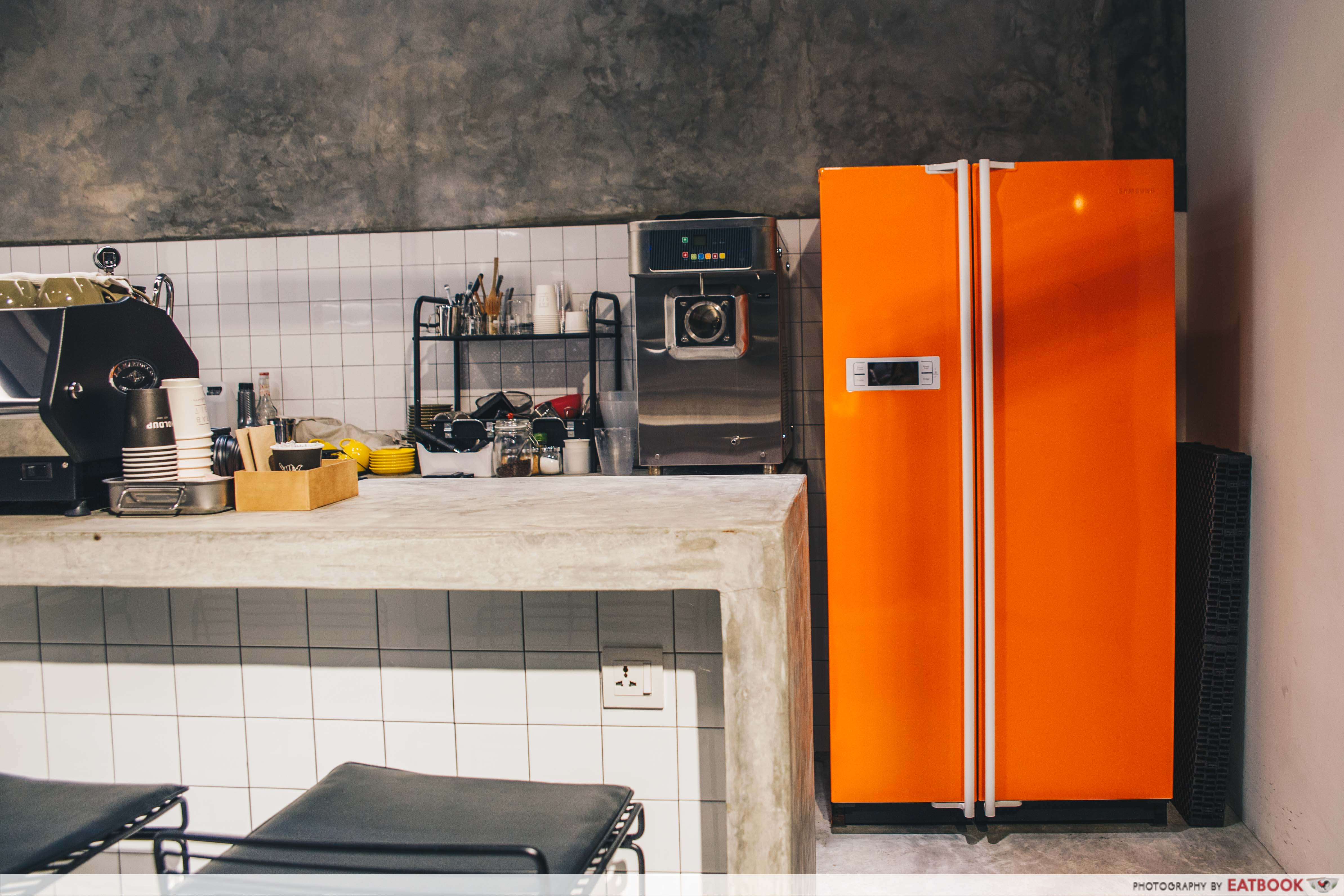 Cafes in Penang - Out of Nowhere Orange Fridge
