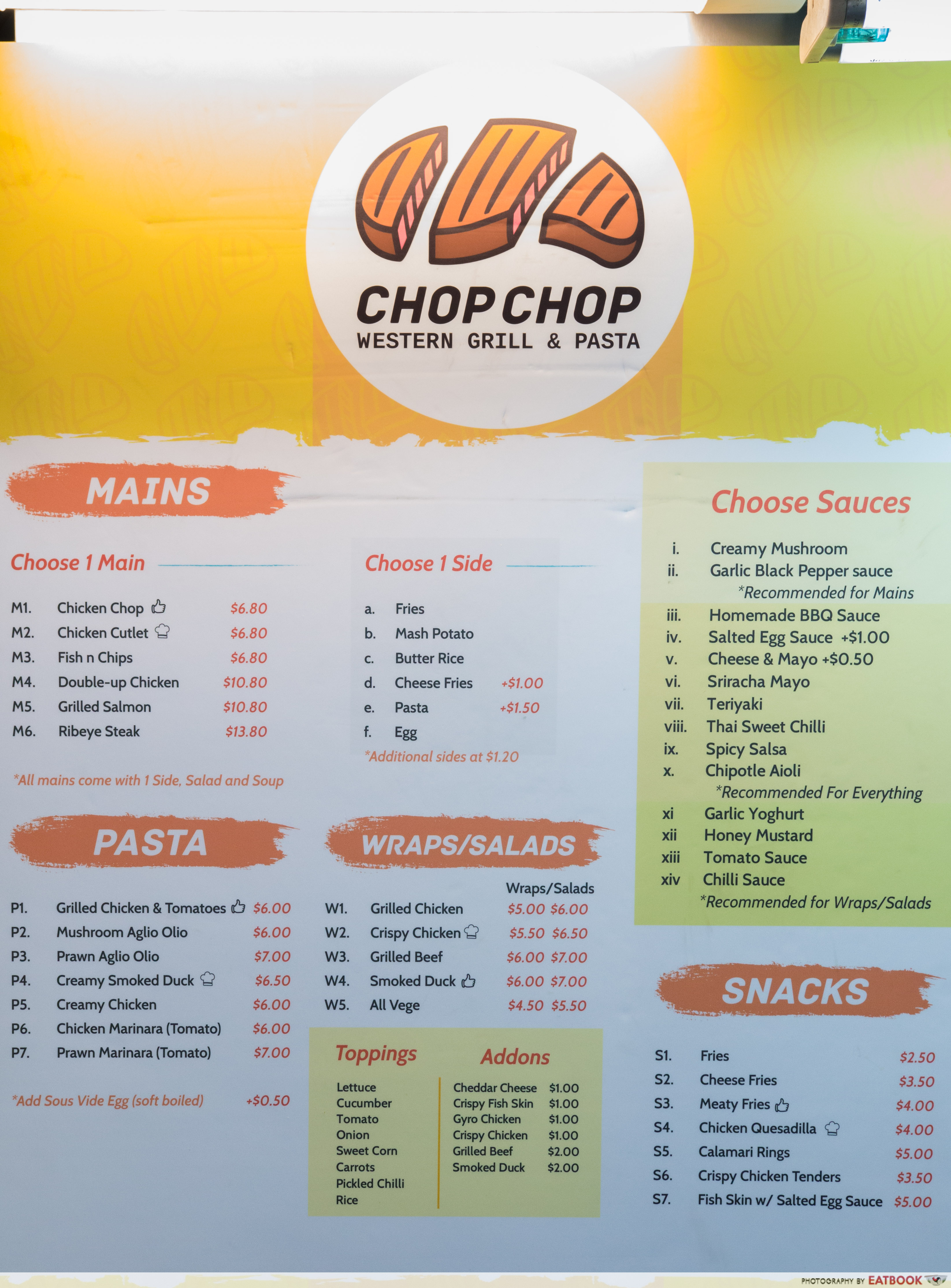 Chop Chop - menu