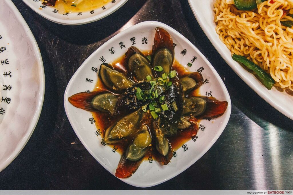 The Hungry Caveman Century Egg with Marinated Ginger)