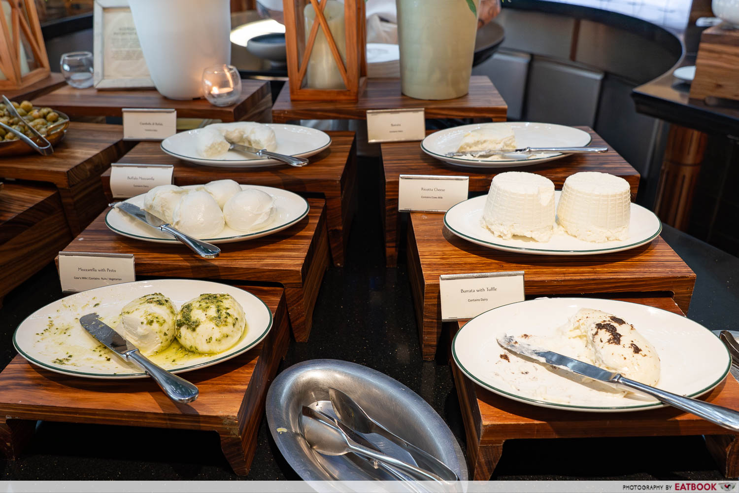 basilico buffet cheeses section