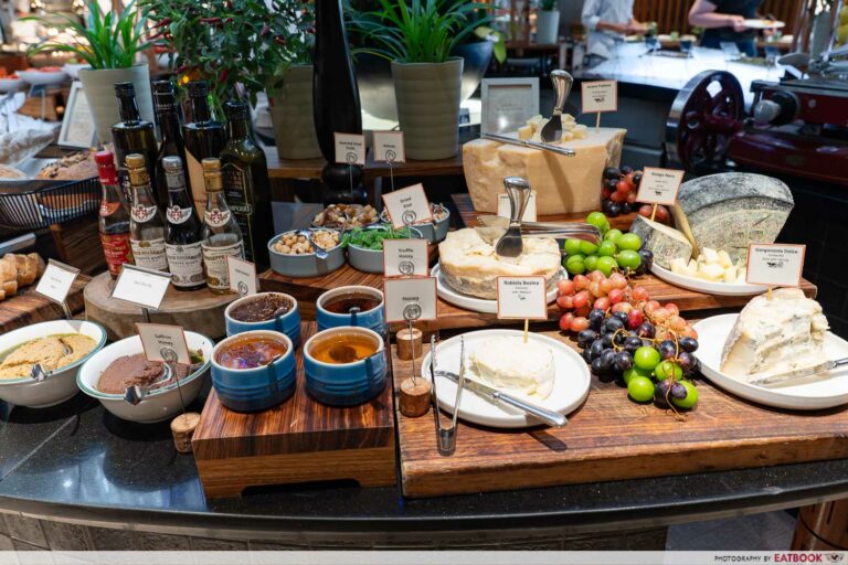 basilico lunch buffet cheese section