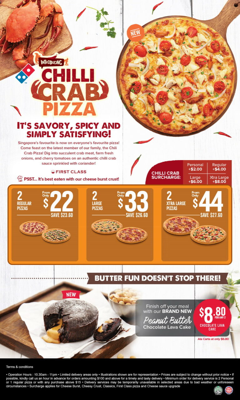 Domino's Review Atas Chilli Crab Pizza And Lava Cake At NonAtas
