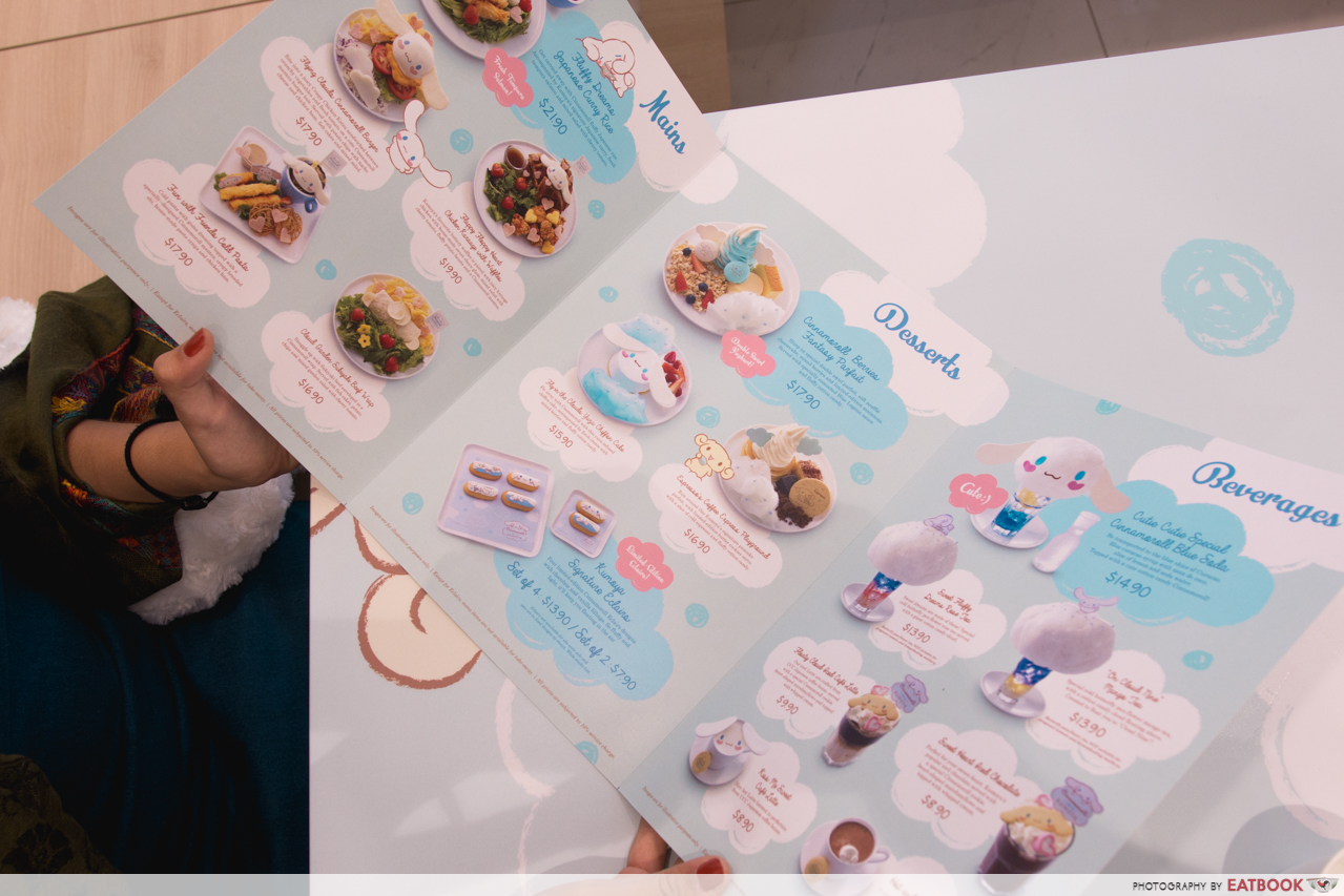 cinnamoroll cafe - menu