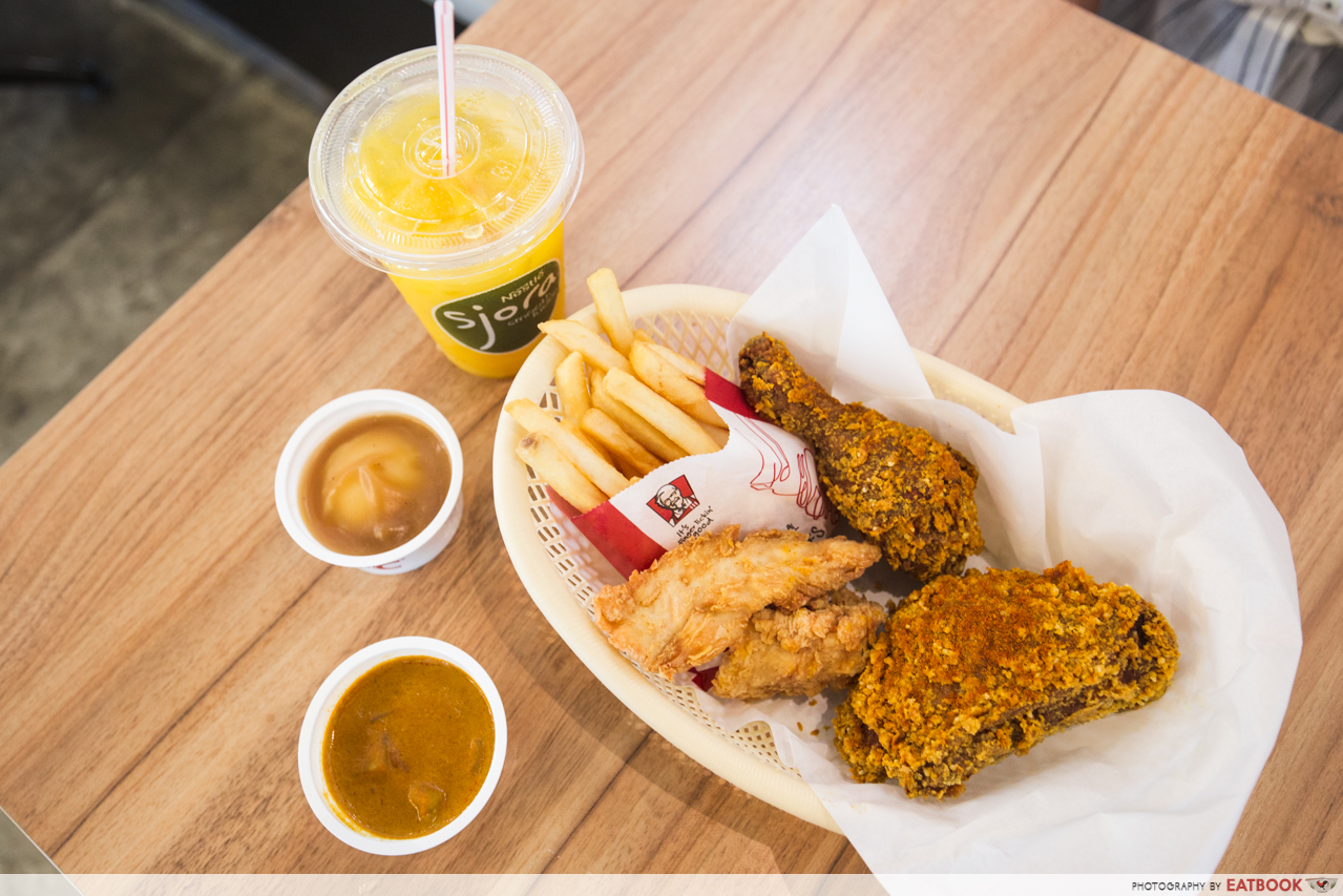 kfc curry crunch - flatlay