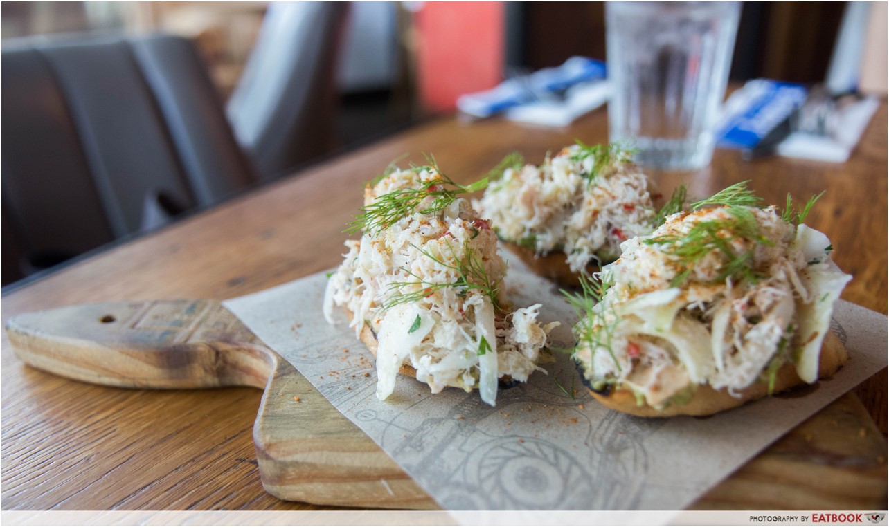 Jamie's Italian - crab crostini