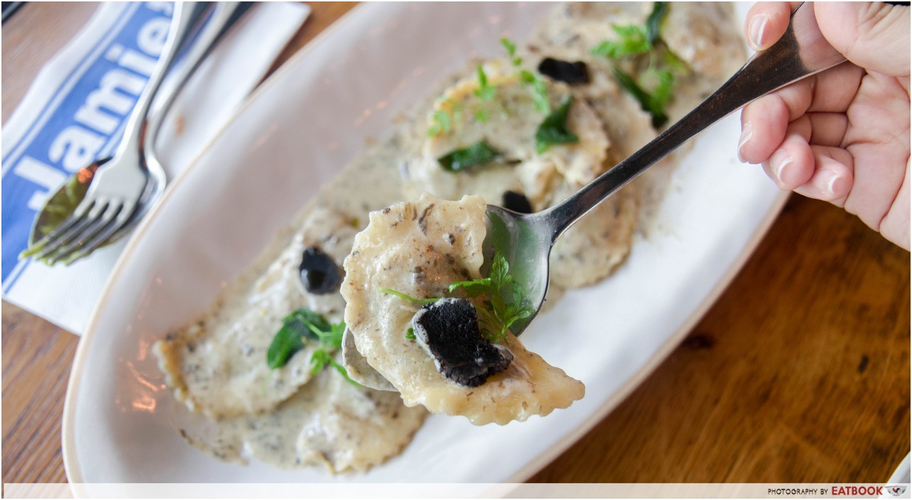 Jamie's Italian - truffle ravioli