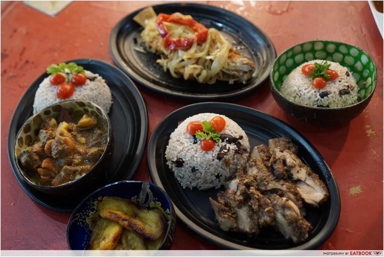 Mike's Caribbean Food - flatlay