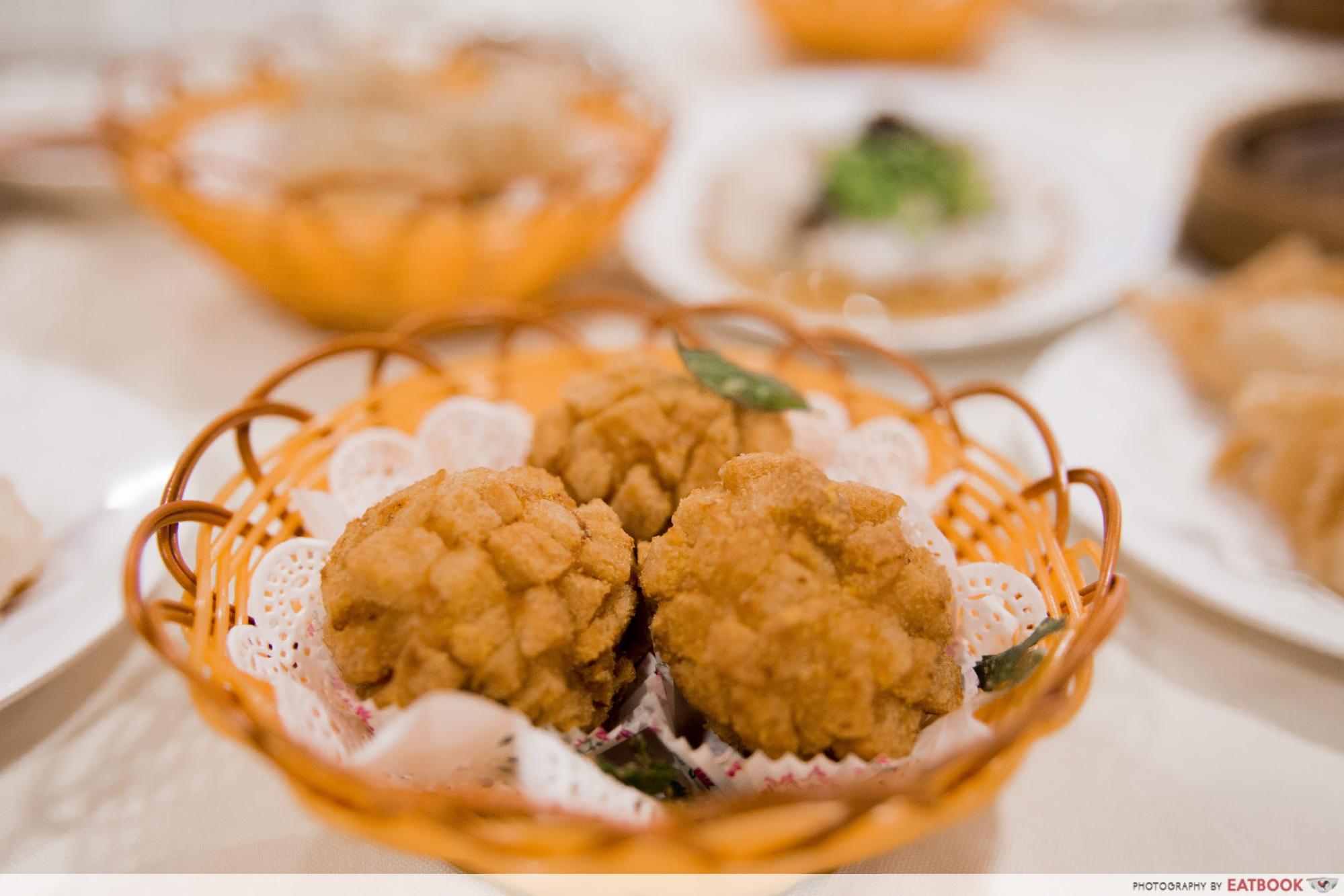 Yum Cha - salted egg prawn balls