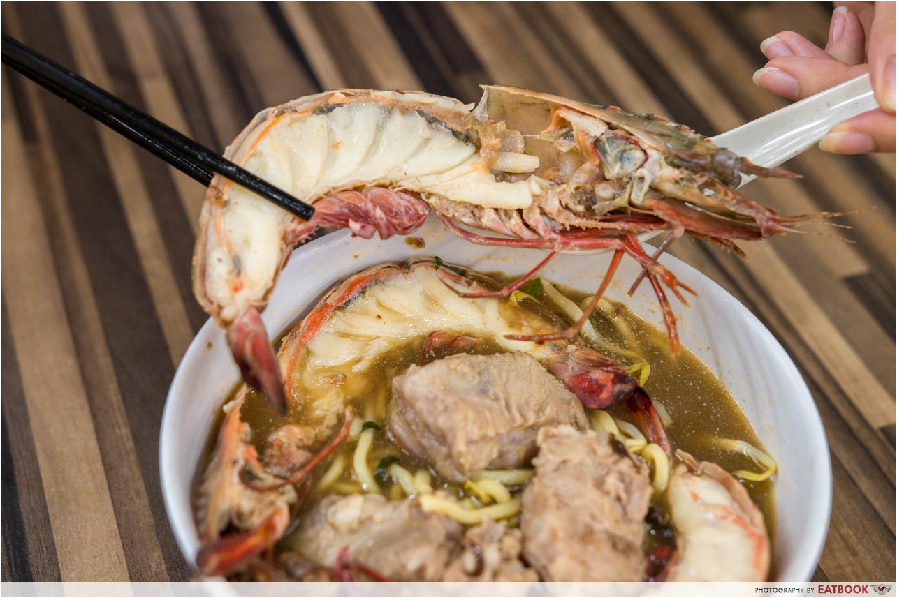 next-level prawn mee - dinosaur prawn mee