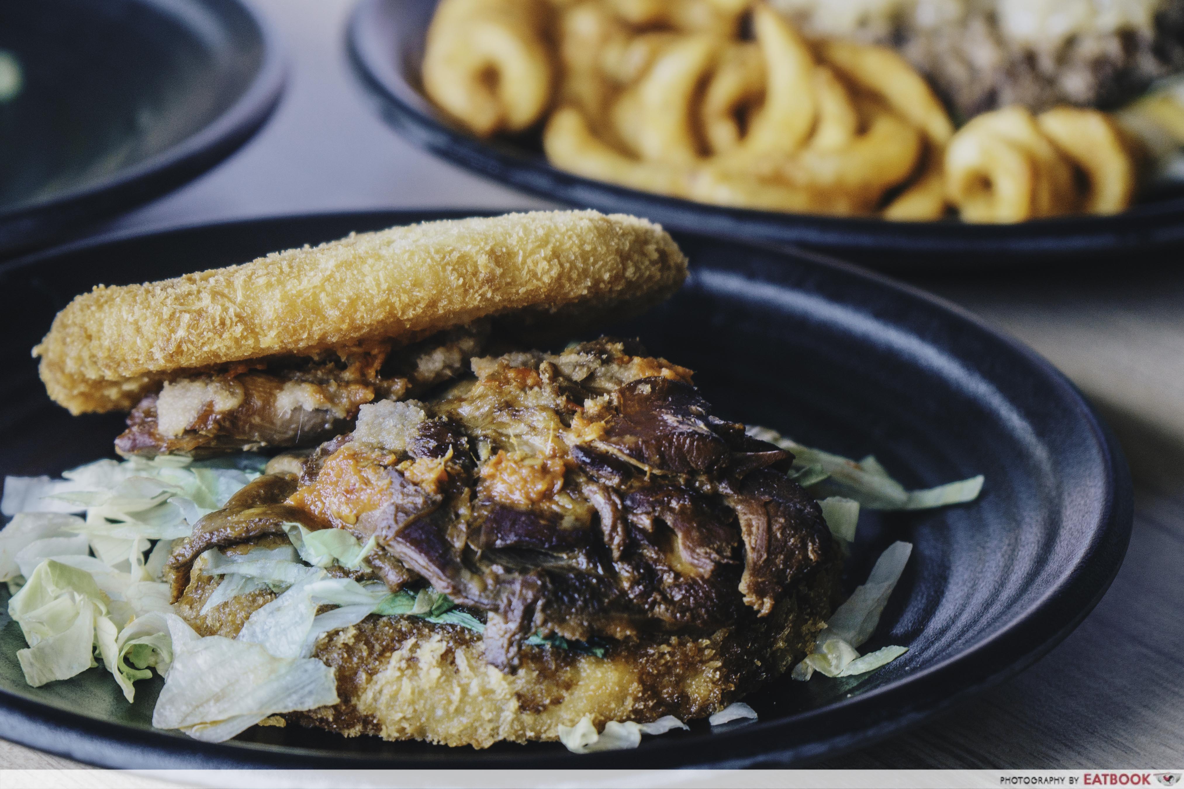 The Humble Burger - Chicken Rice Burger Close Up