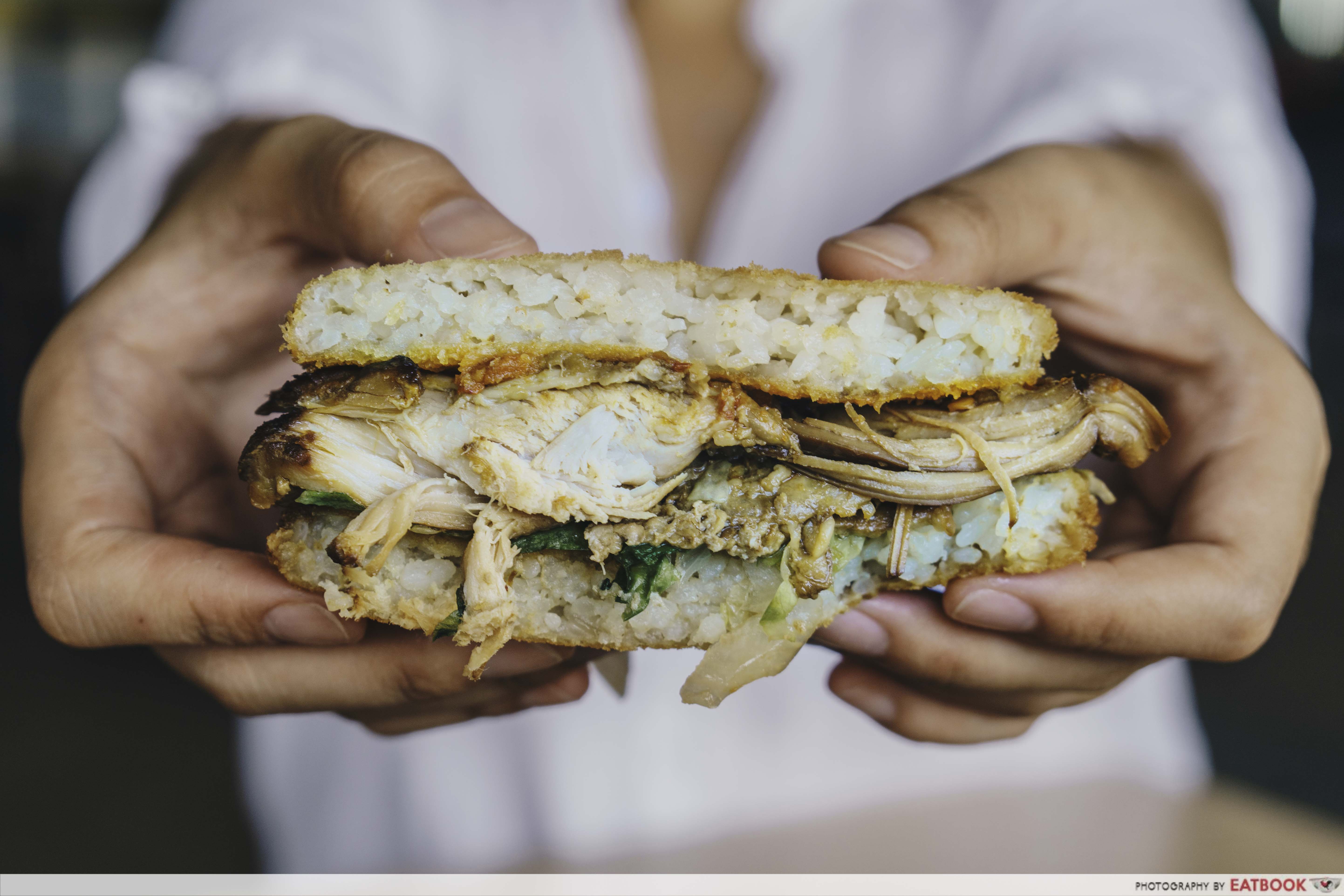 The Humble Burger - Chicken Rice Close Up