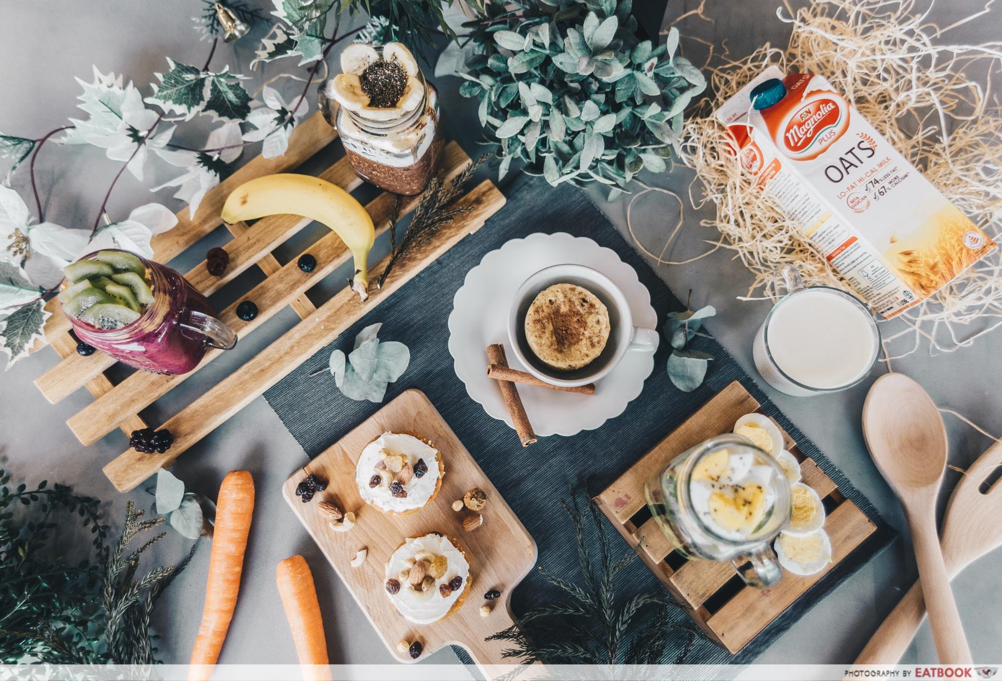 low-carb breakfasts - flatlay