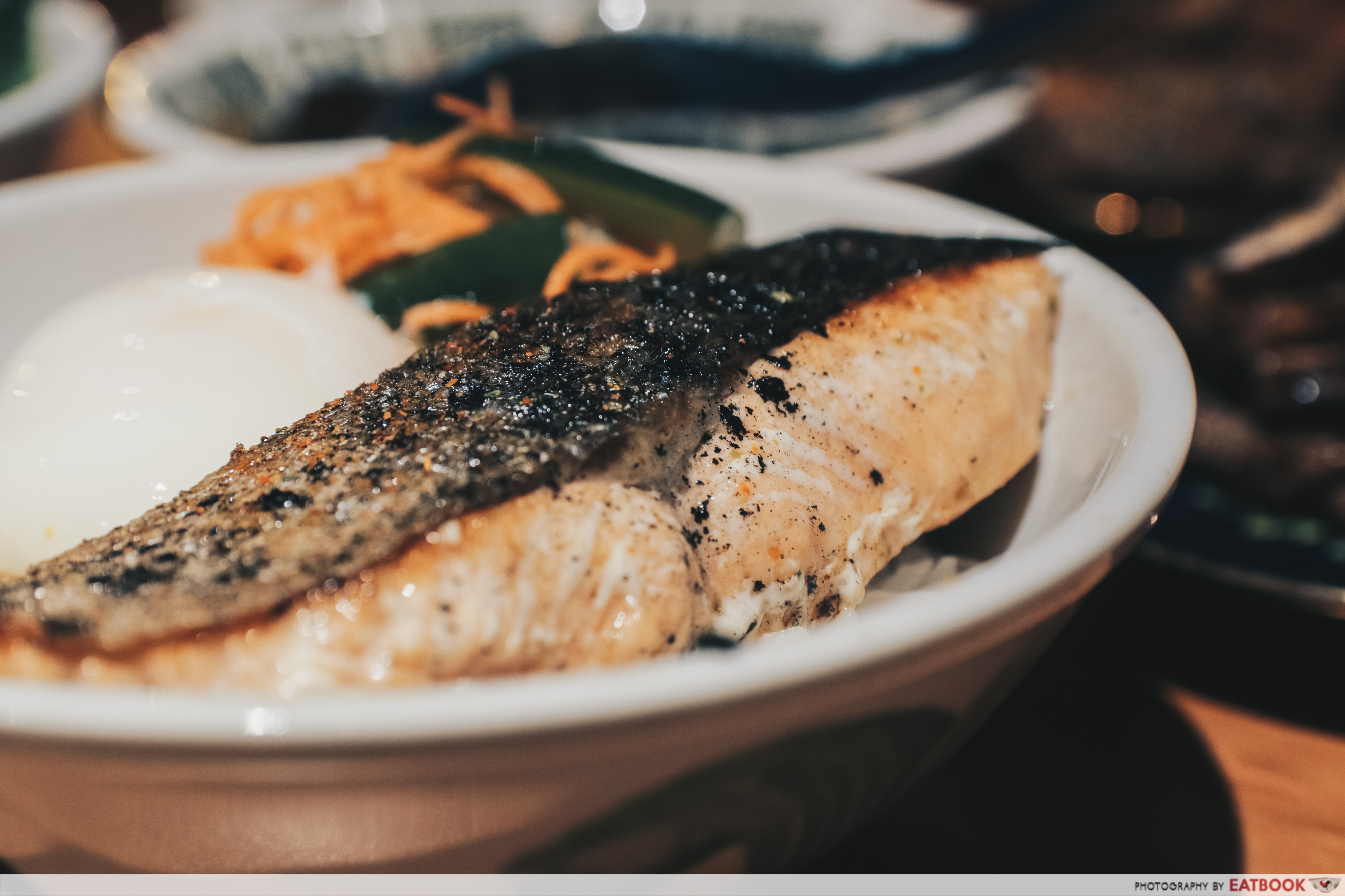 The Salted Plum - Seared Salmon Bowl Close Up