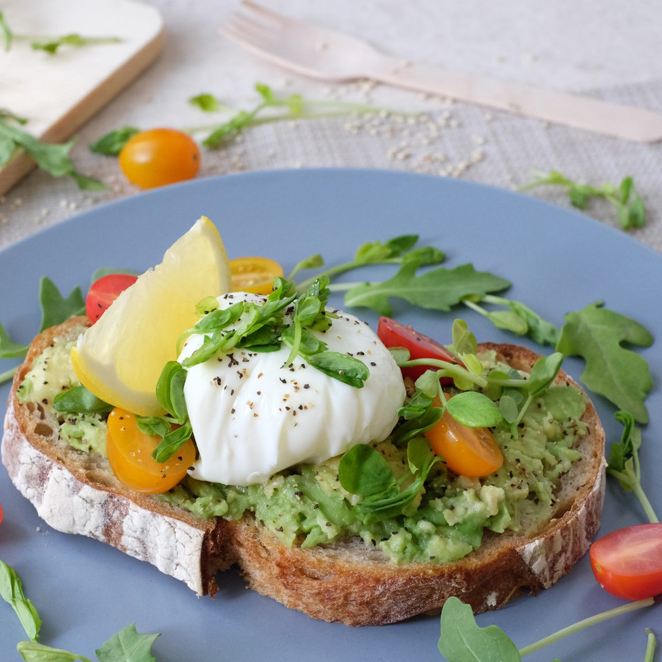 Healthy restaurant. Avocado dish.