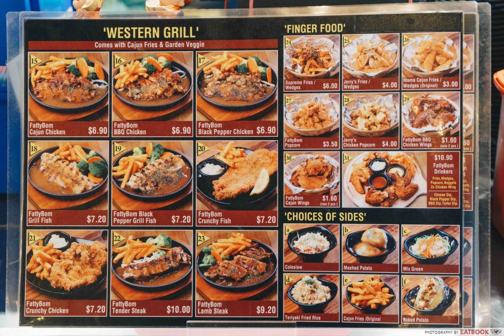Fatty Bom Bom - menu