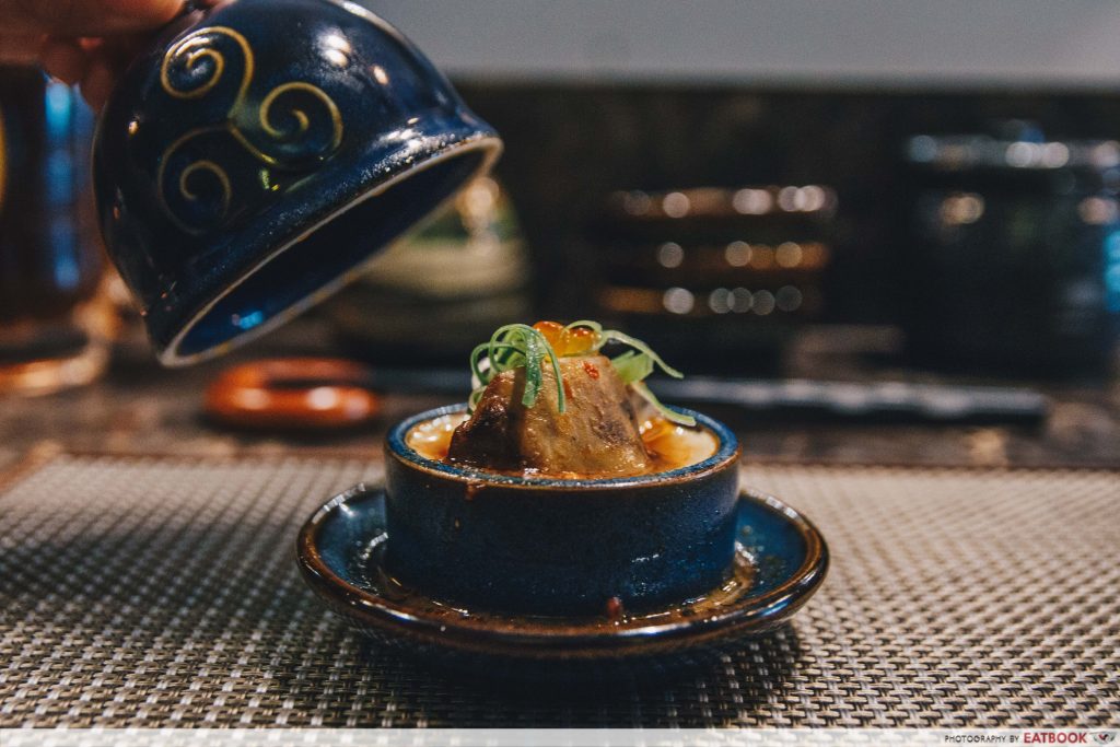 RAKUYA foie gras chawanmushi with mapo sauce