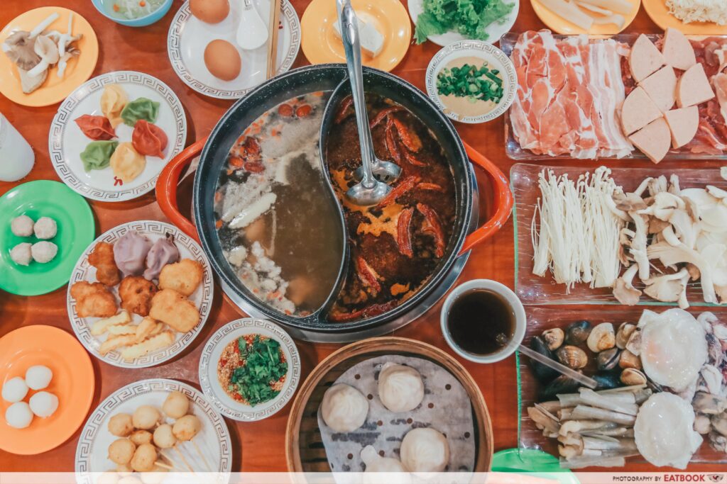 yi qian ling yi ye steamboat buffet - flatlay