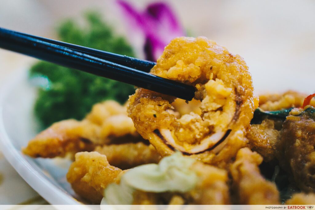 Penang Seafood Restaurant - Sotong With Salted Egg Close Up