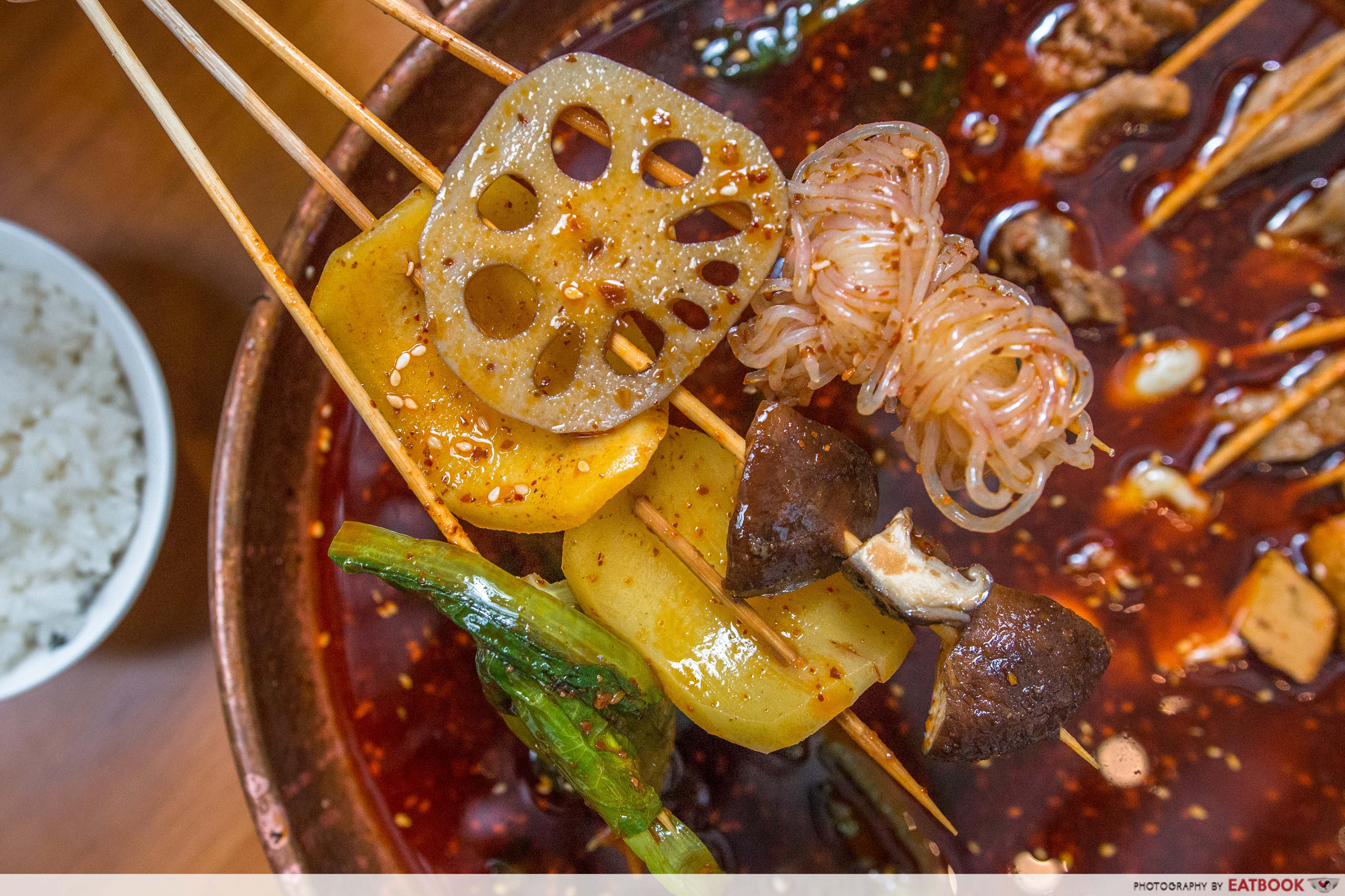 Enjoy Mala Review Lok LokStyle Dip Pot Ma La In Orchard With Skewers