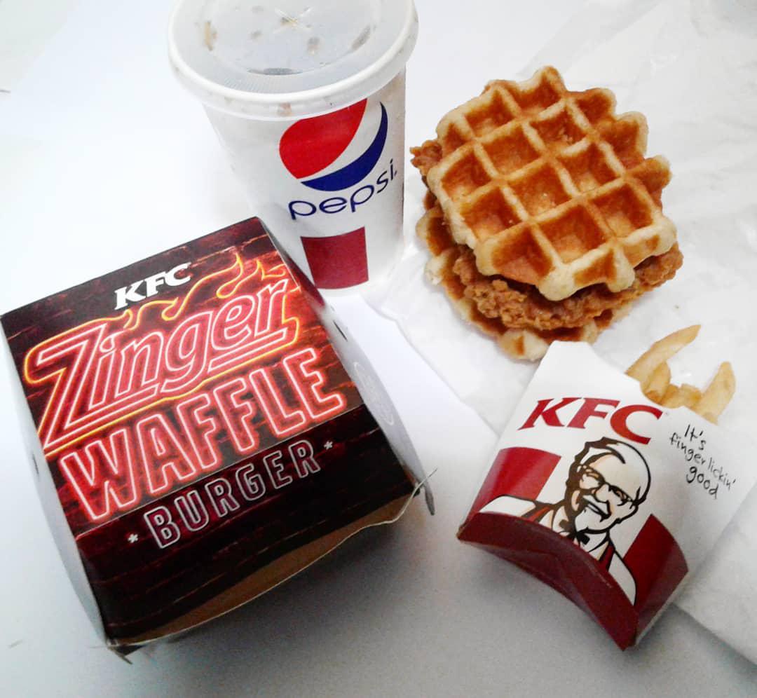 KFC Chicken Waffles - Zinger Waffle Burger