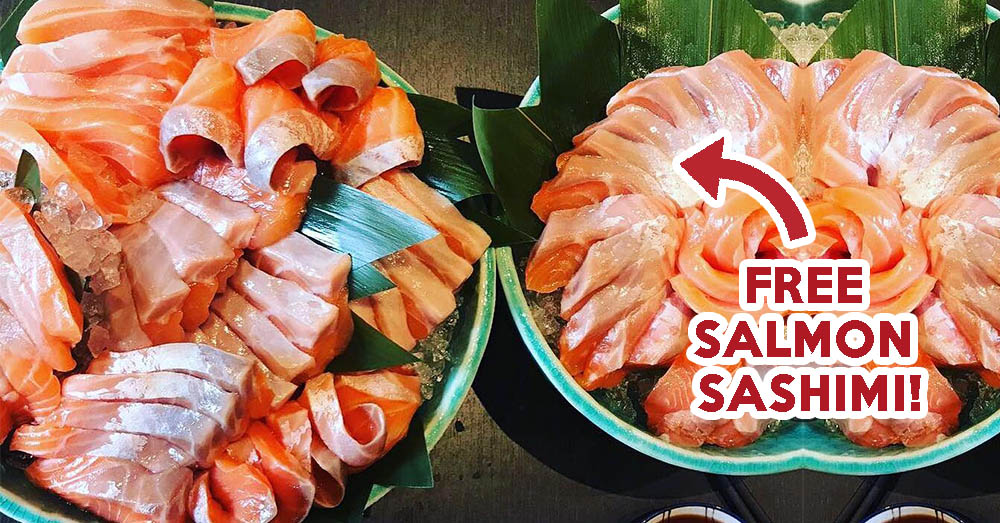free salmon sashimi