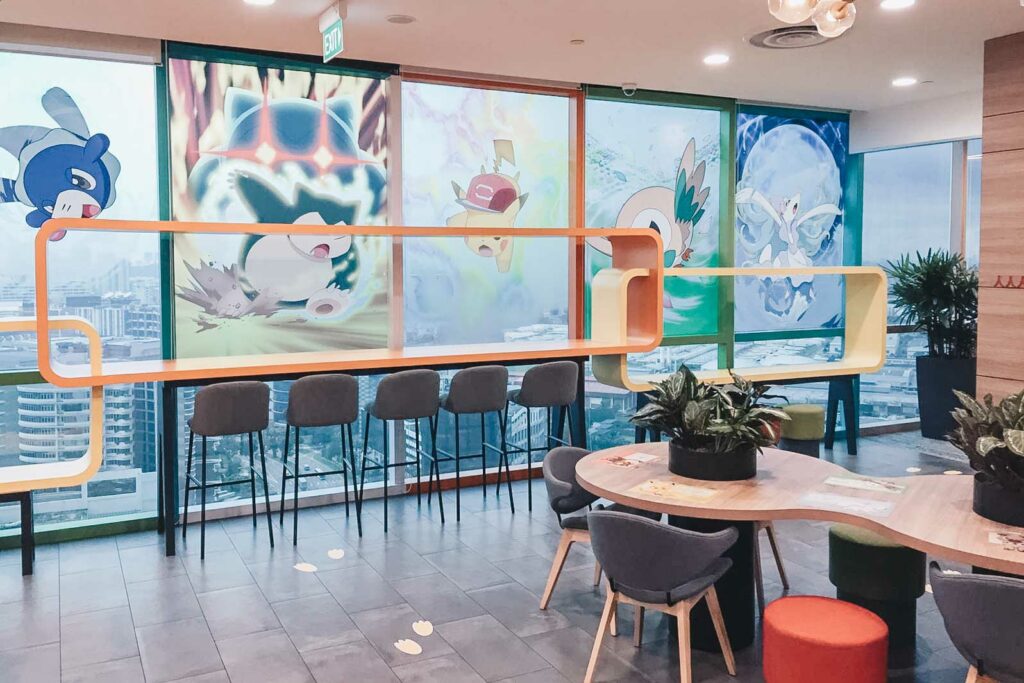 pokemon-themed cafe ambience