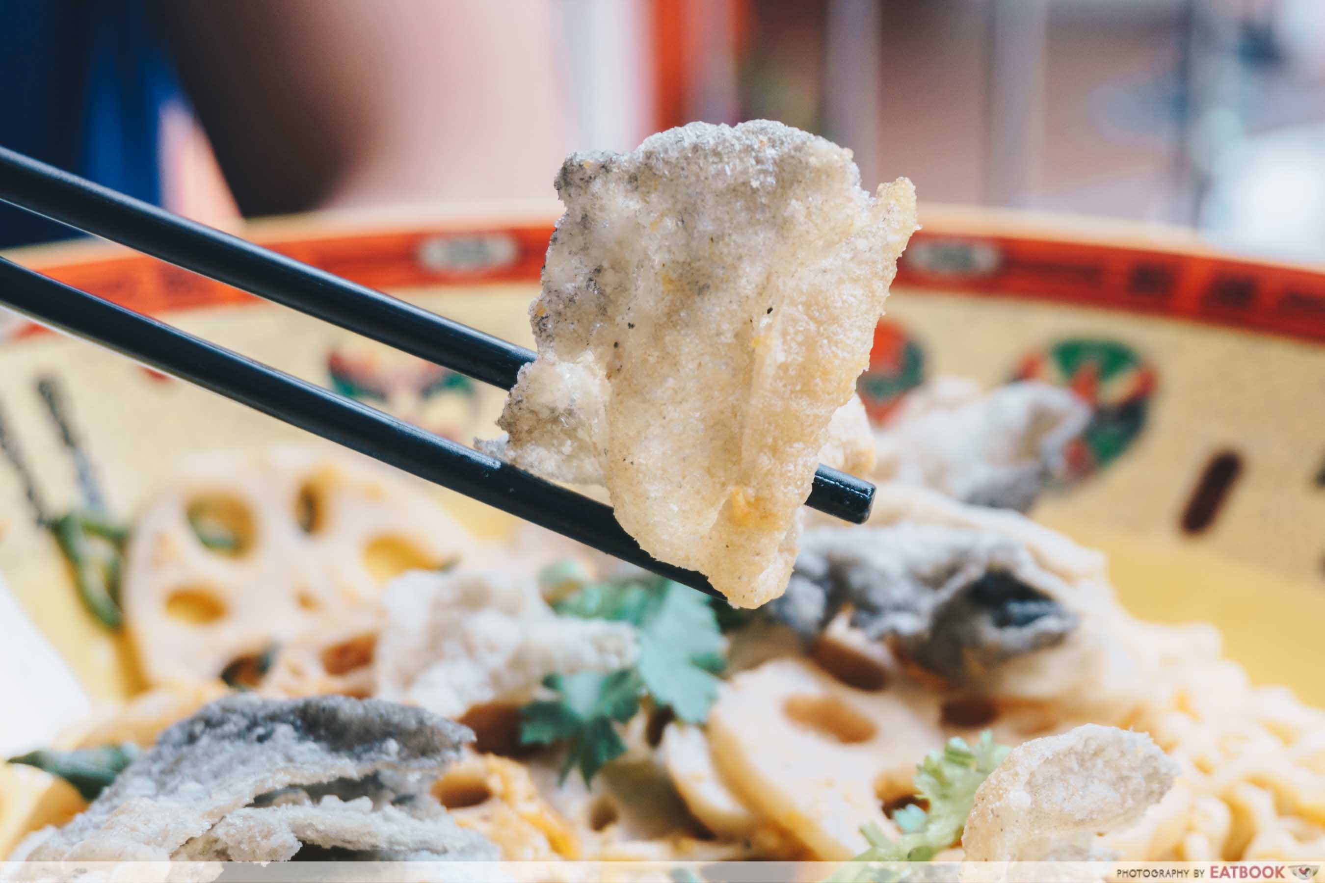 salted egg yolk xiang guo fish skin