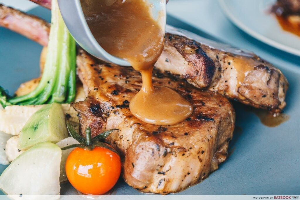 Arbora pork chop with sauce