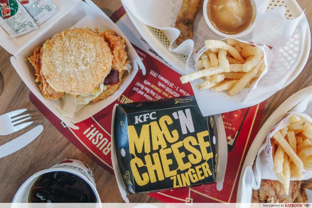 KFC mac and cheese zinger burger