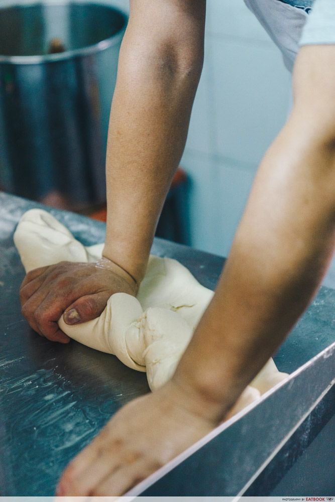 Niu Zou La Mian - kneading dough