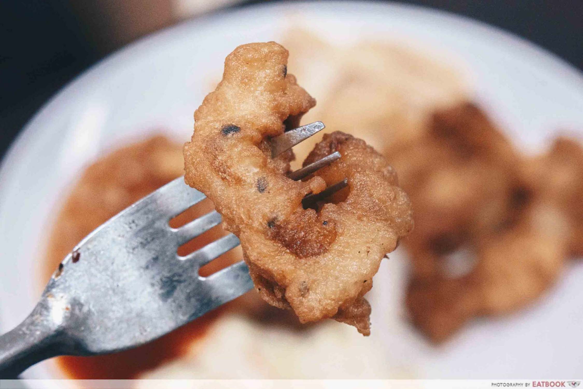 Supreme Pork Chop Rice - Fish Nugget Closeup