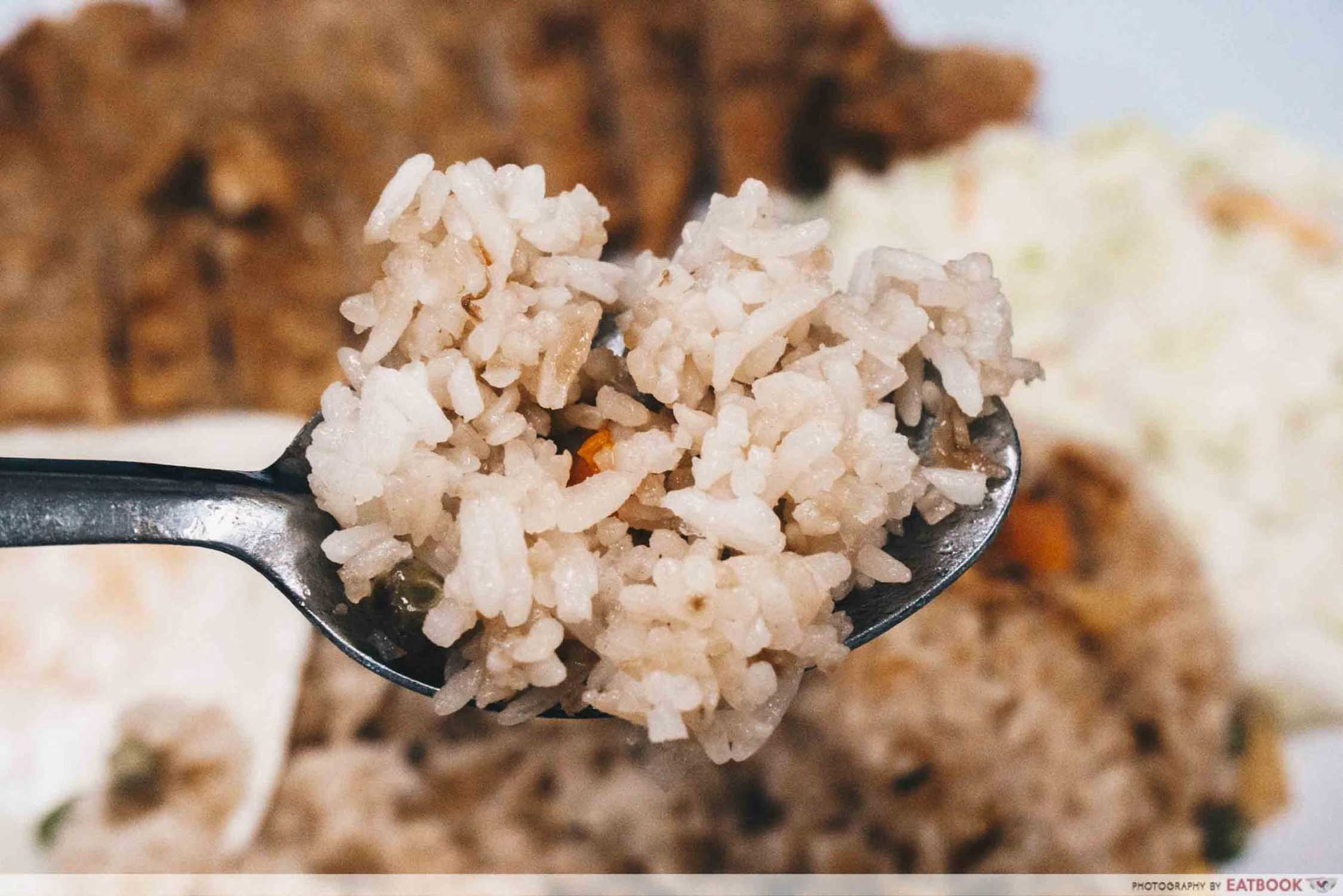 Supreme Pork Chop Rice - Fried Rice Closeup