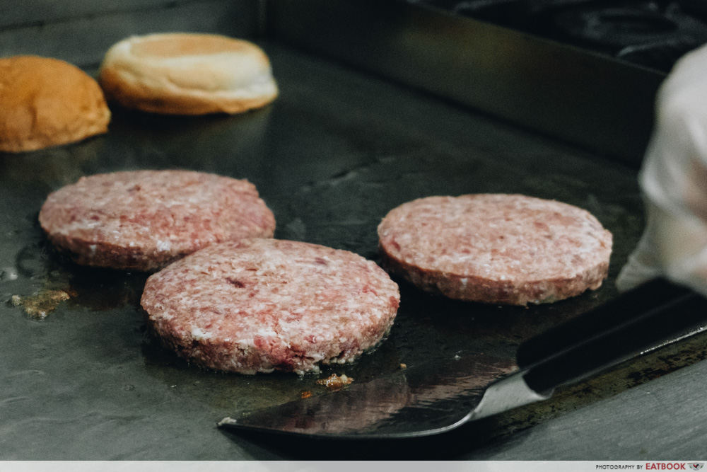 lava cheese burger beef patties