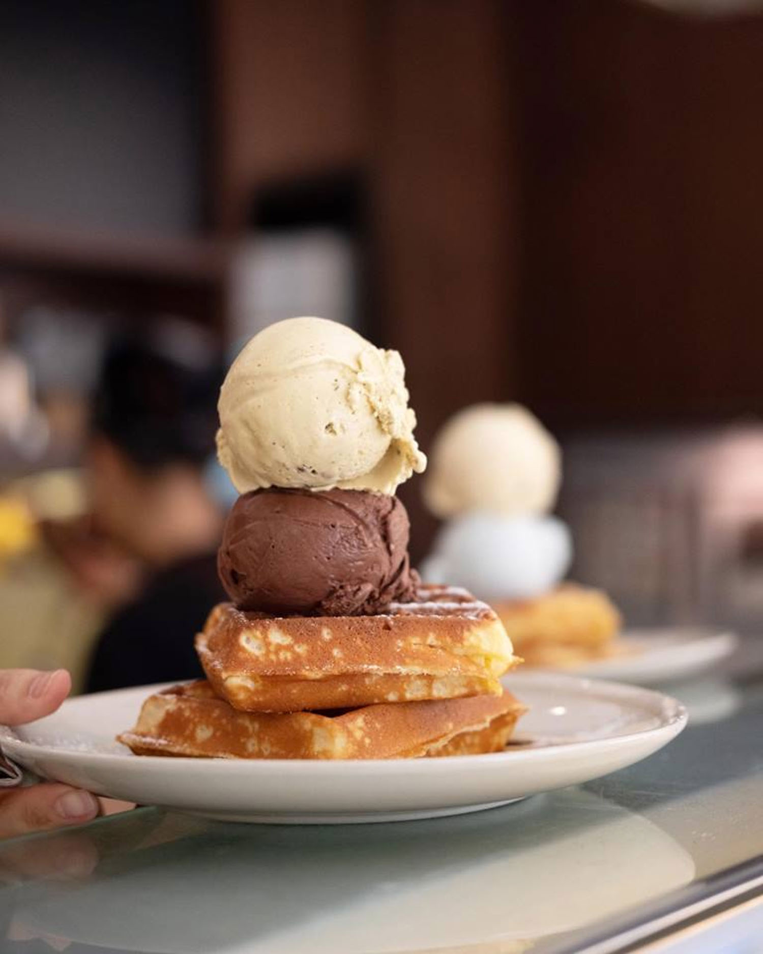 Creamier Cafe - Waffles Closeup