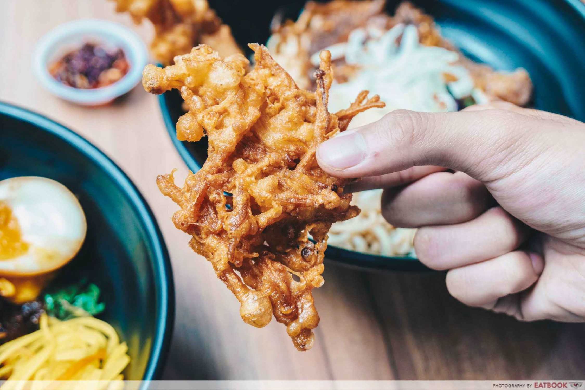 The Leggy Business - Tempura Enoki Closeup