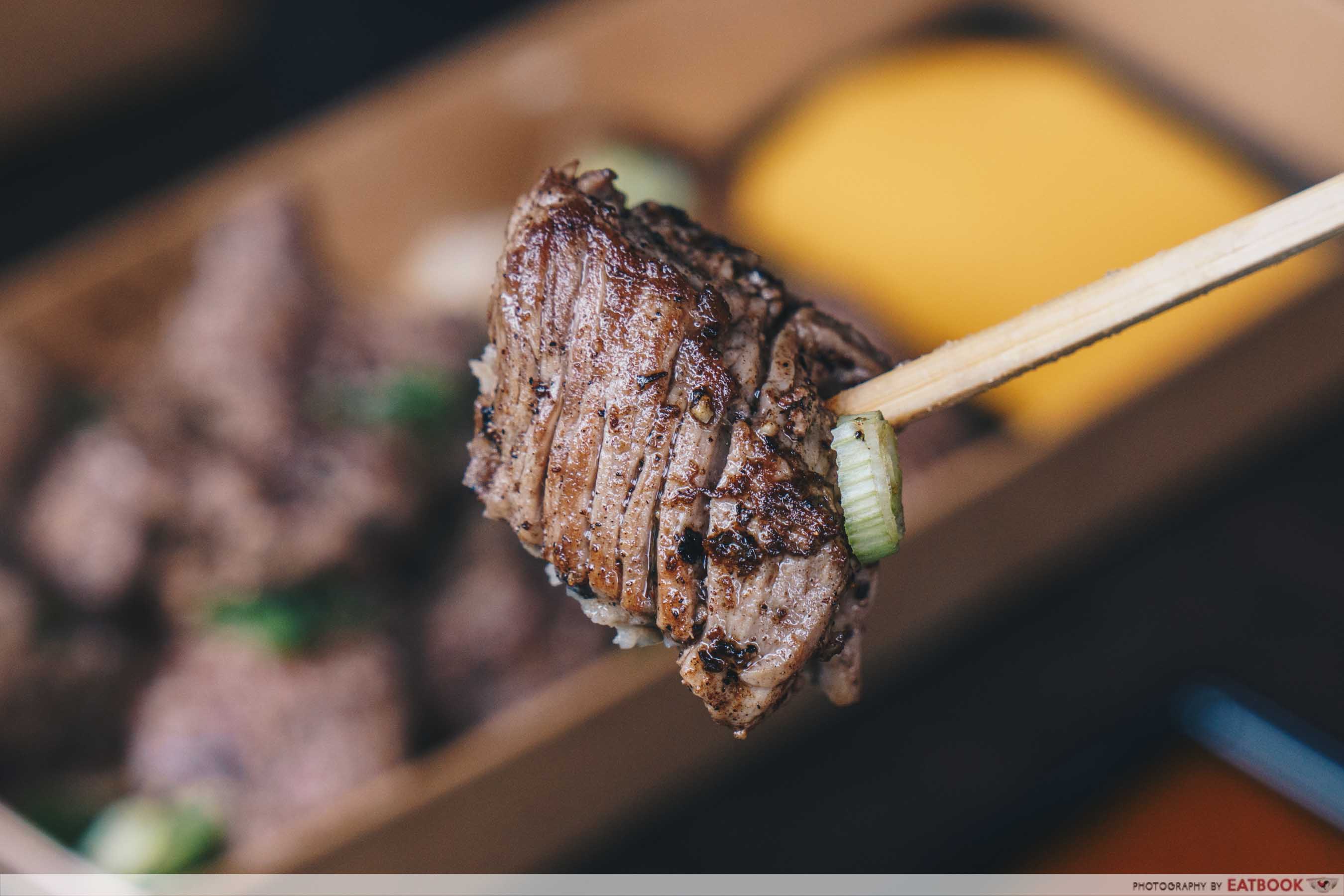 YEAH Taiwanese Modern Street Food flaming beef cubes meat