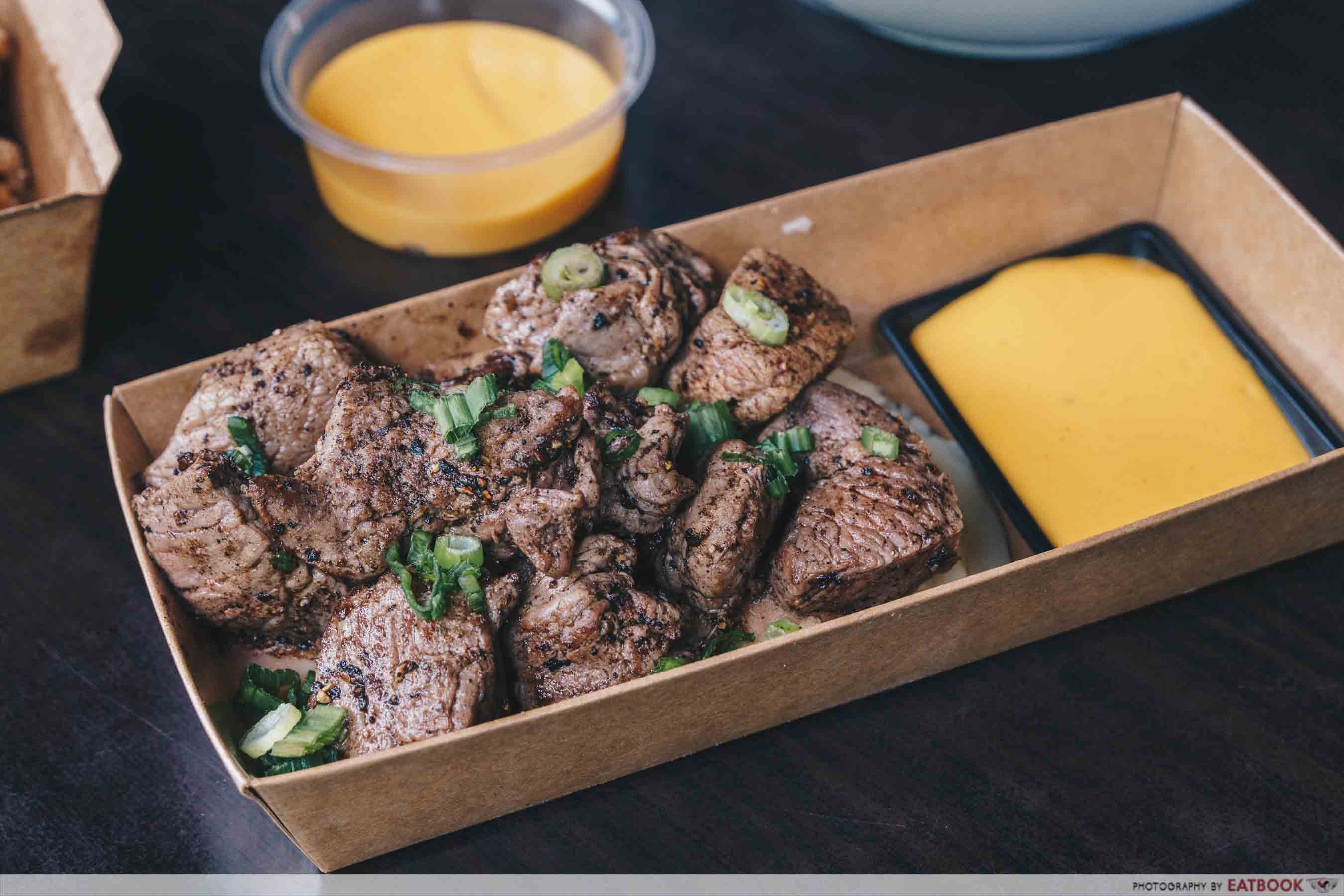 YEAH Taiwanese Modern Street Food flaming beef cubes