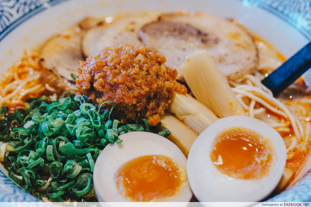 so ramen spicy tonkotsu tamago spicy minced meat