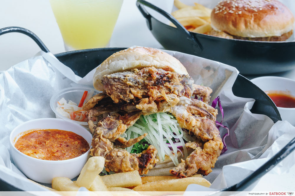 wok in burger chilli soft shell crab burger intro