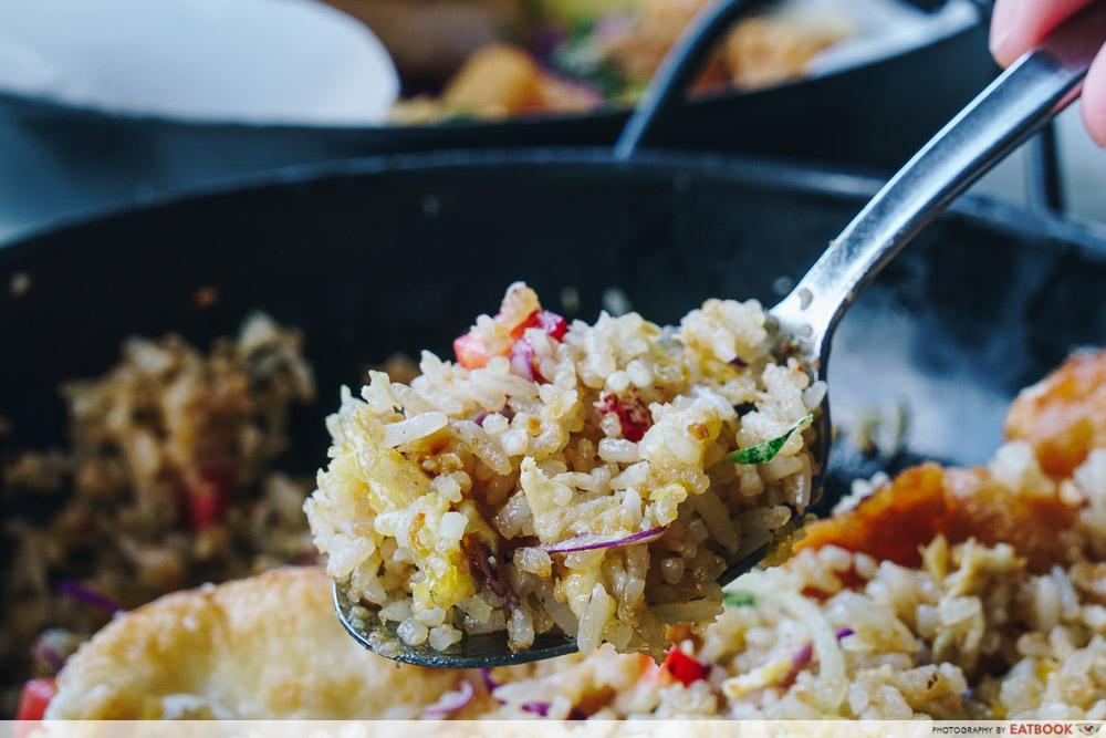 wok in burger strawberry cereal fried rice rice