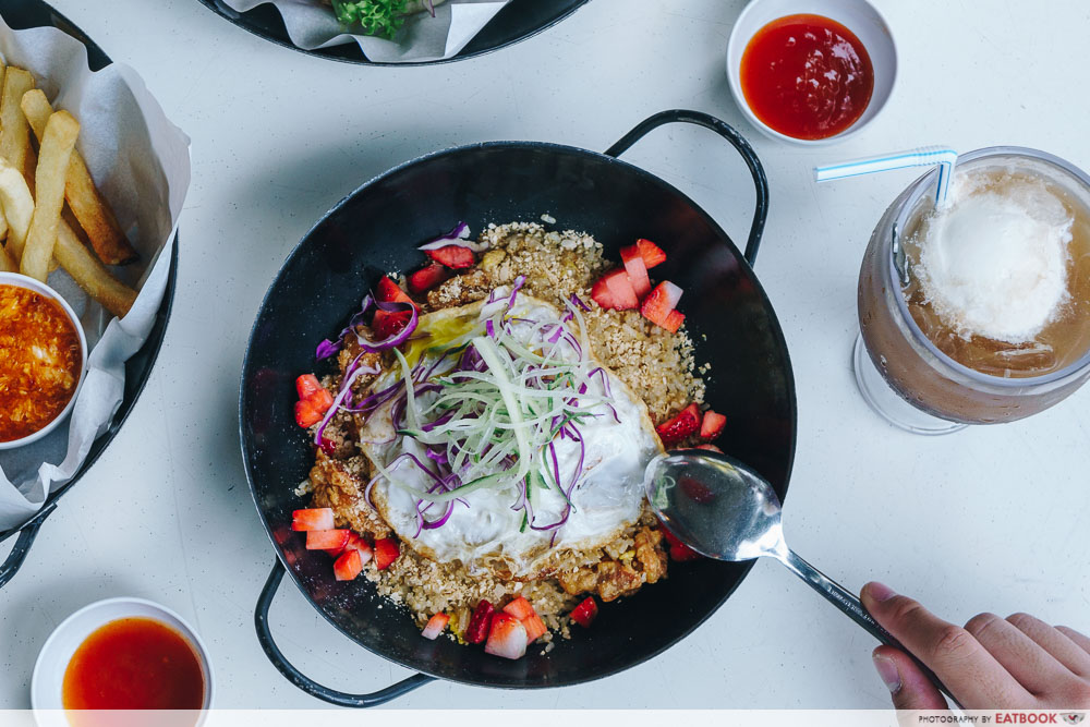 wok in burger strawberry cereal fried rice