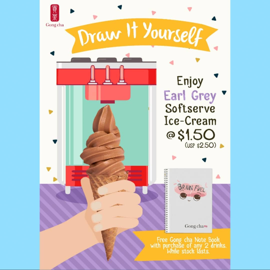 Gong Cha Brown Sugar - Earl Grey Soft Serve Promotion