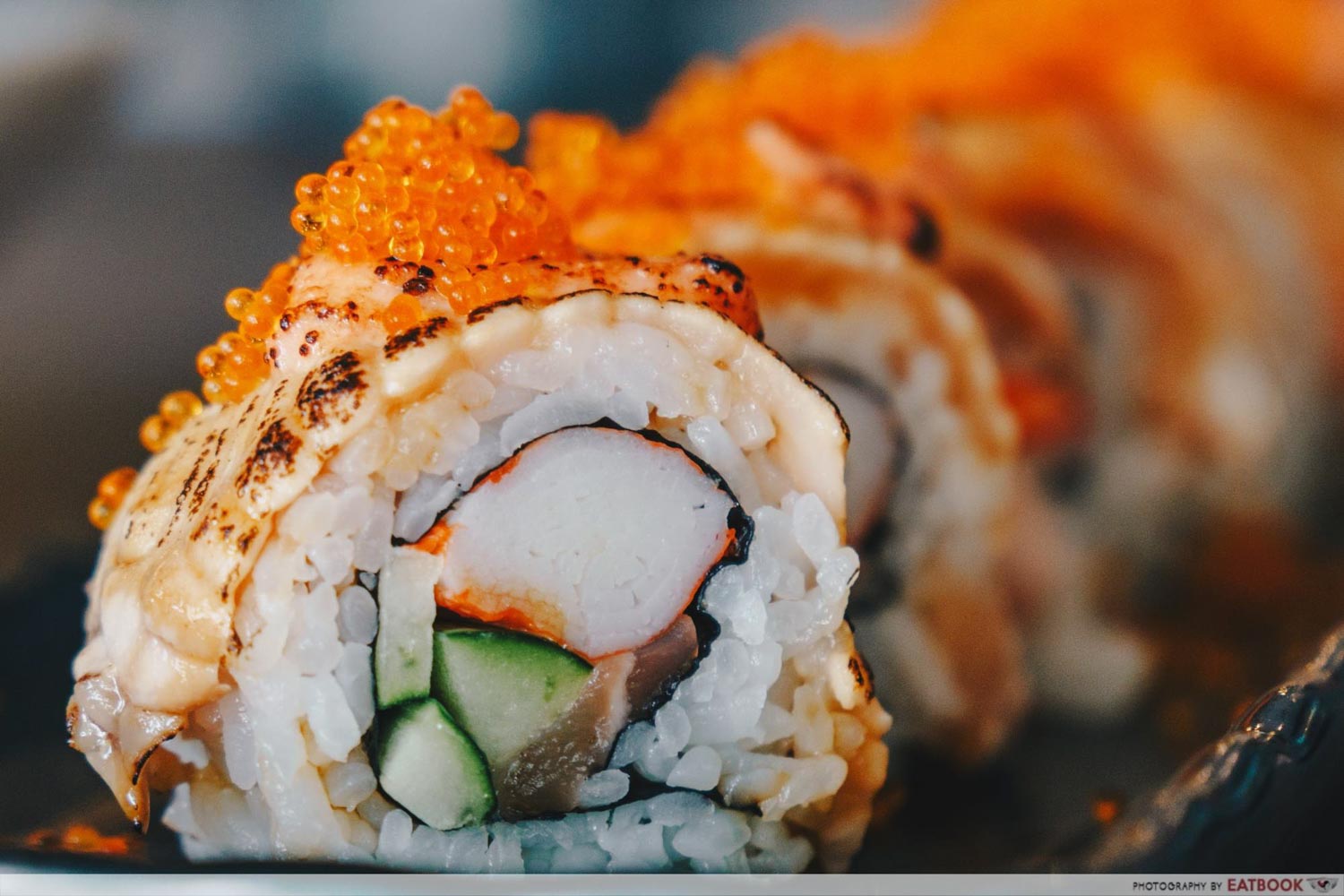 Kazoku - Aburi Mentai Salmon Roll Closeup