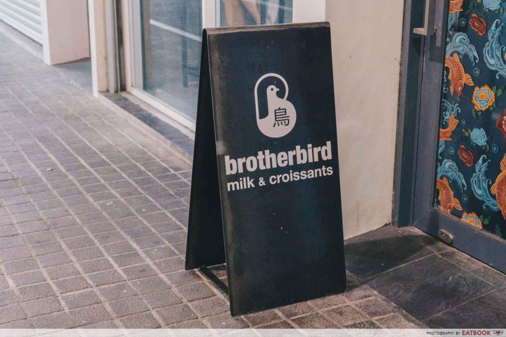 brotherbird boba croissant sign