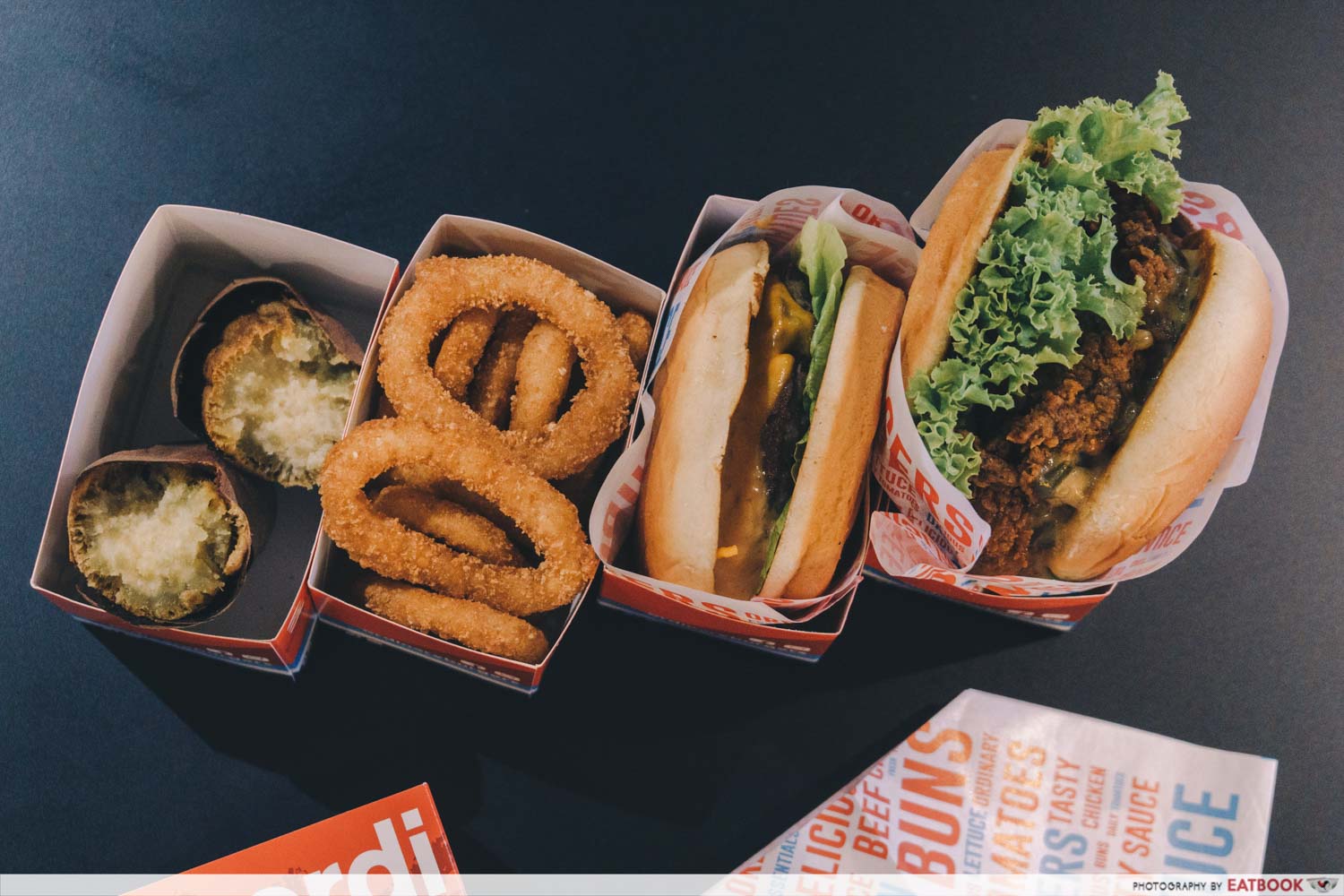 ordinary burgers flatlay