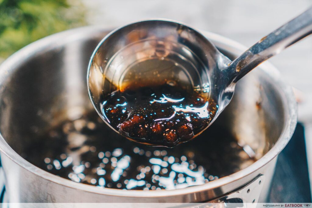 Brown Sugar Fresh Milk Recipe scoop with pearl