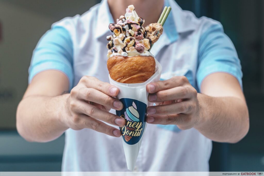 Coney Donut Review Donut Ice Cream Cones With Endless Toppings At