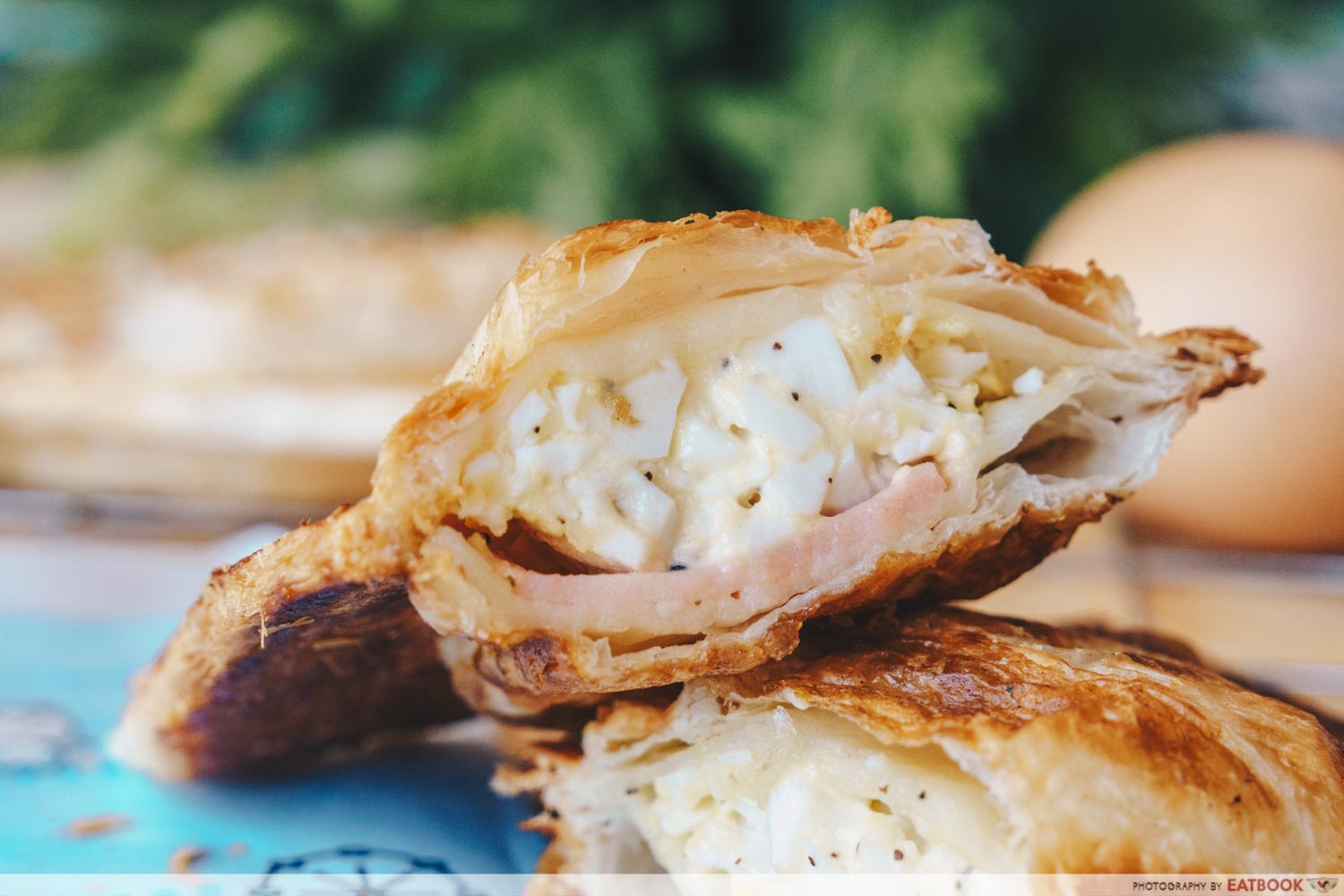 Soe Tam Jiak - egg and ham taiyaki croissanr